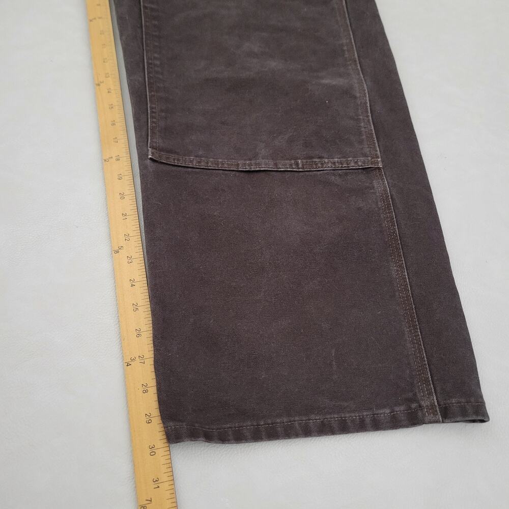 Y2k Carhartt Bib Overalls Brown Double Knee R06 DKB Unlined Workwear 44x32 - Picture 9 of 13